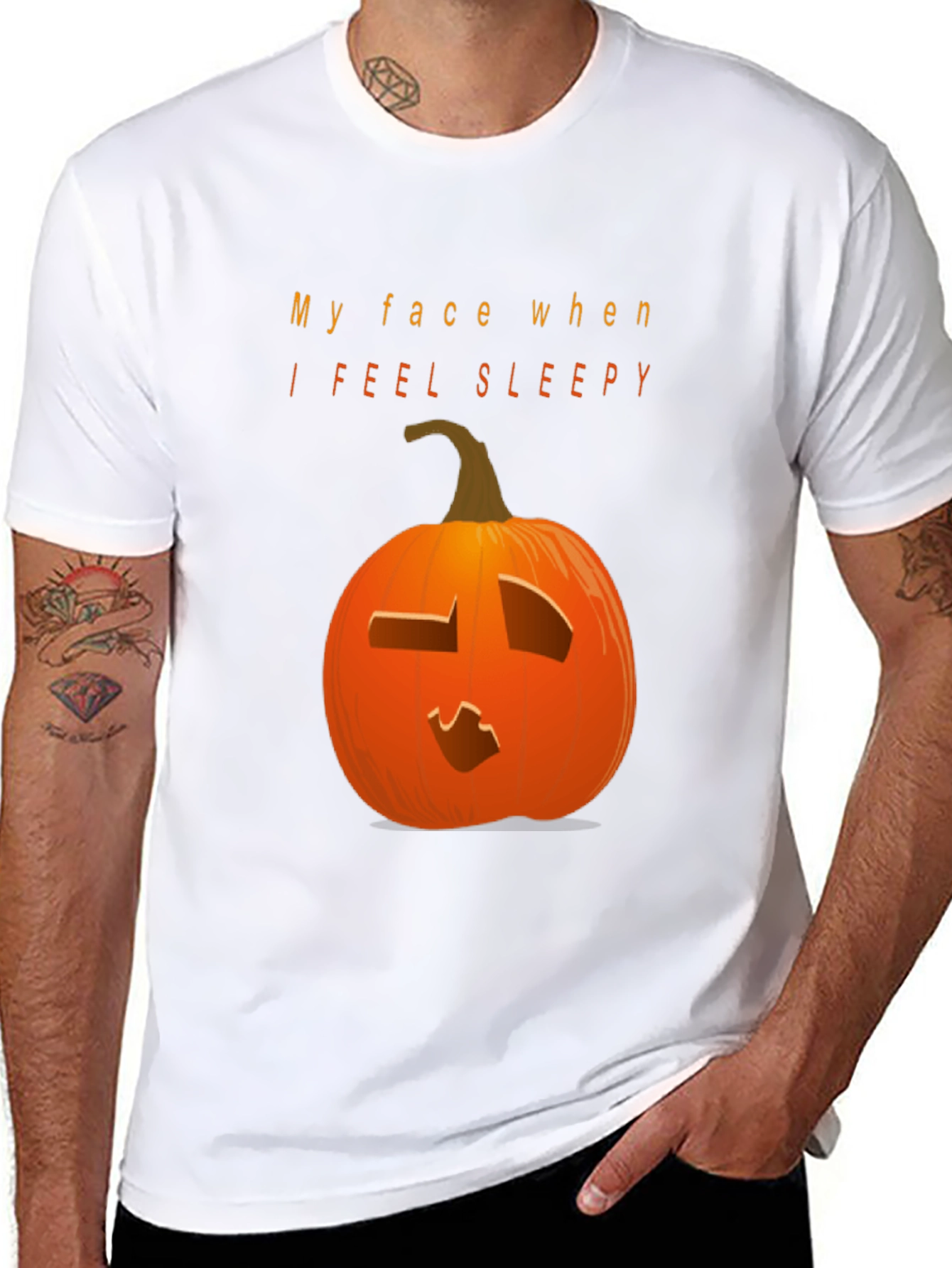 Camiseta Negra con Calabaza Somnolienta