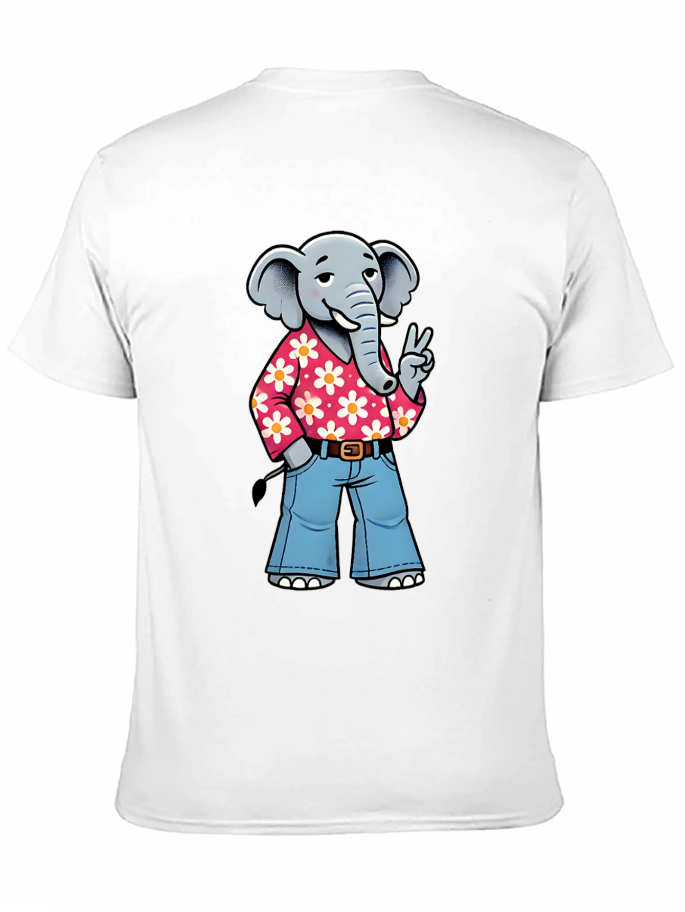 Camiseta Negra con Elefante Hippie