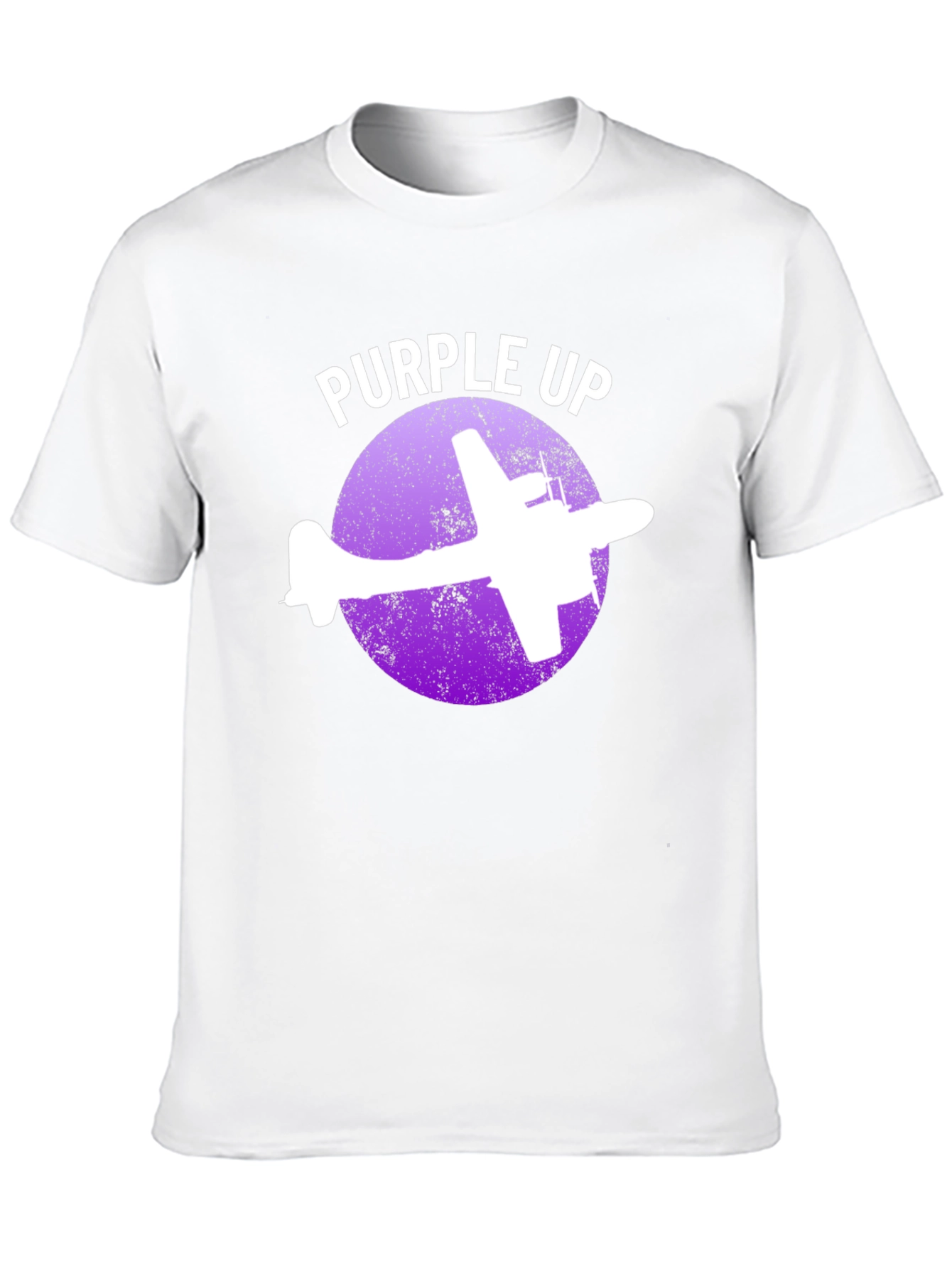 Camiseta Negra con Diseño de Avión Purple Up