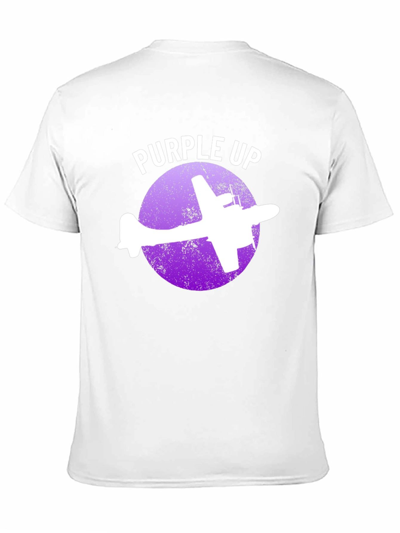 Camiseta Negra con Diseño de Avión Purple Up