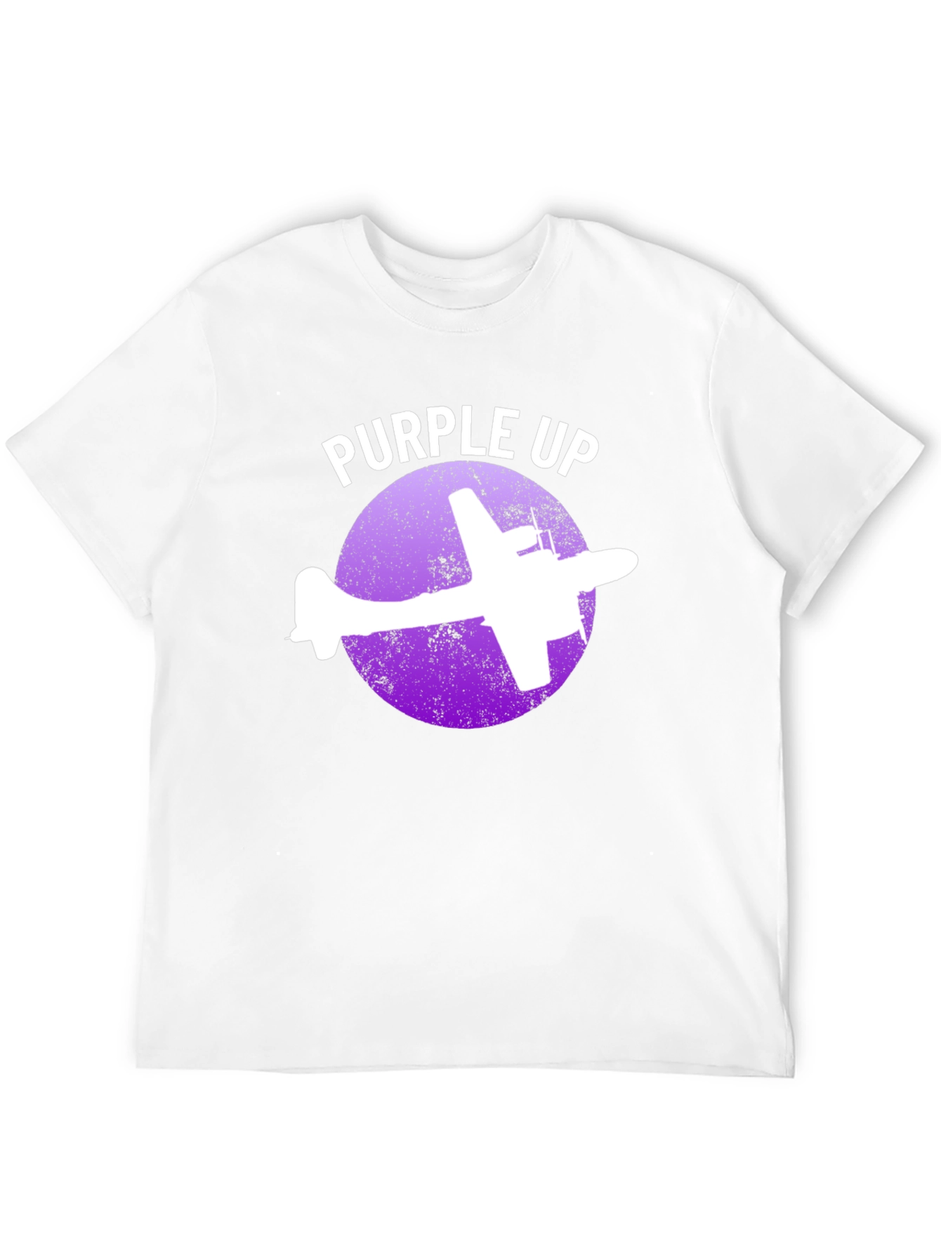 Camiseta Negra con Diseño de Avión Purple Up