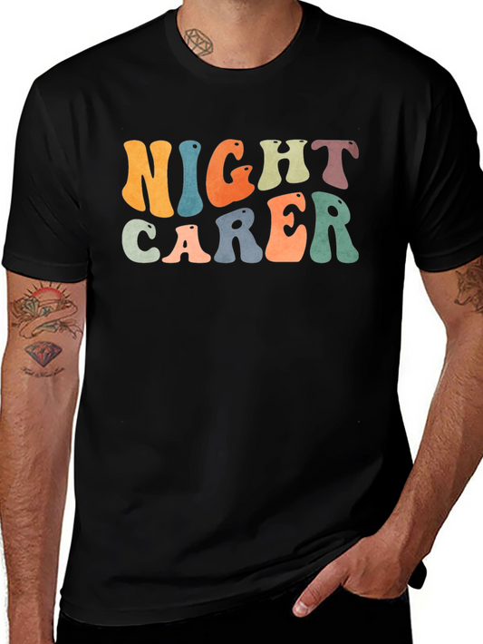 Camiseta Negra Night Carer Retro