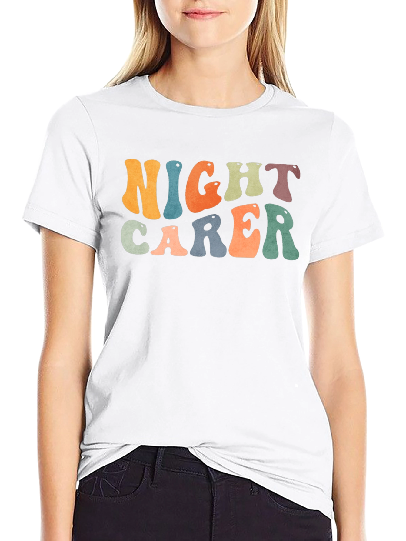 Camiseta Negra Night Carer Retro