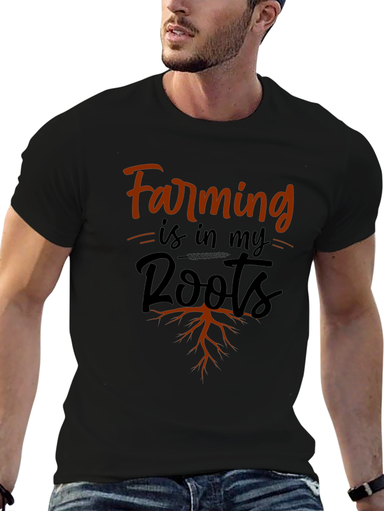 Camiseta Negra Farming is in my Roots