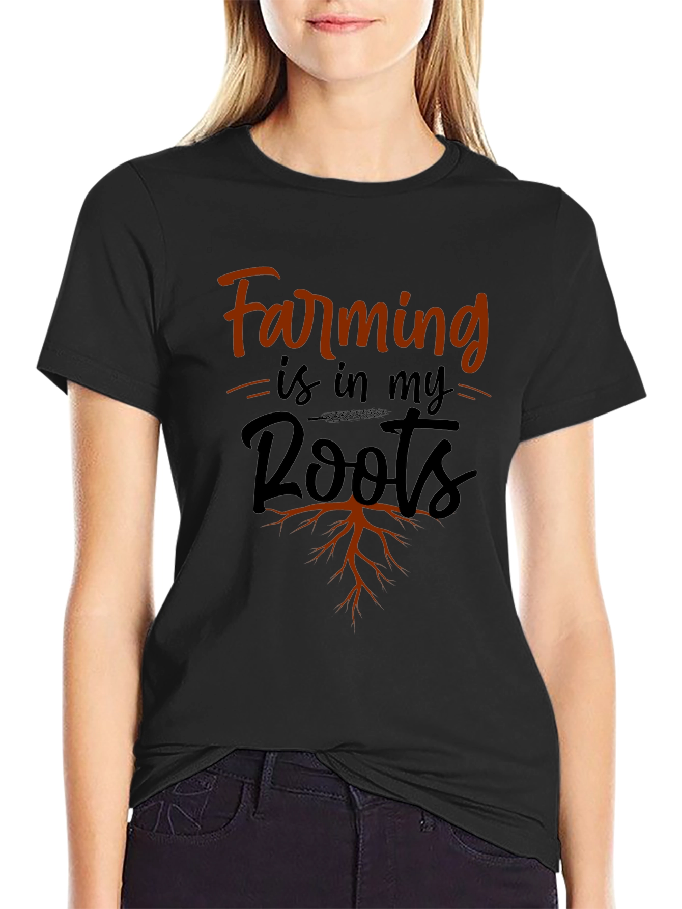 Camiseta Negra Farming is in my Roots
