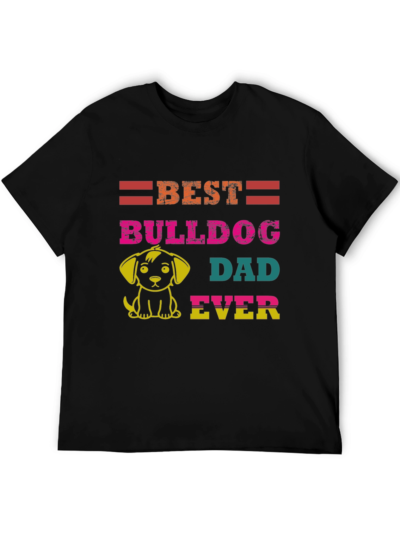 Camiseta Negra Mejor Papá Bulldog