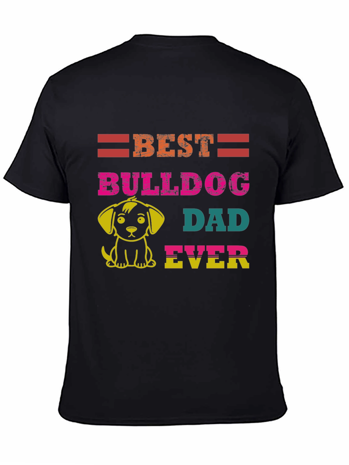 Camiseta Negra Mejor Papá Bulldog