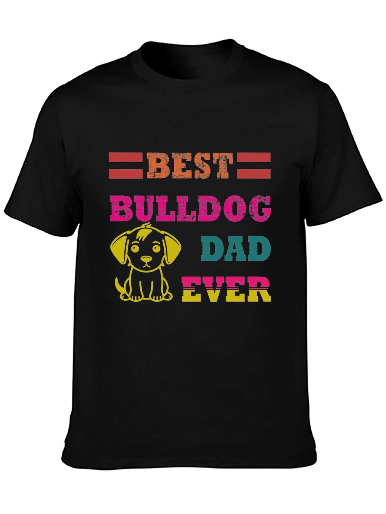 Camiseta Negra Mejor Papá Bulldog