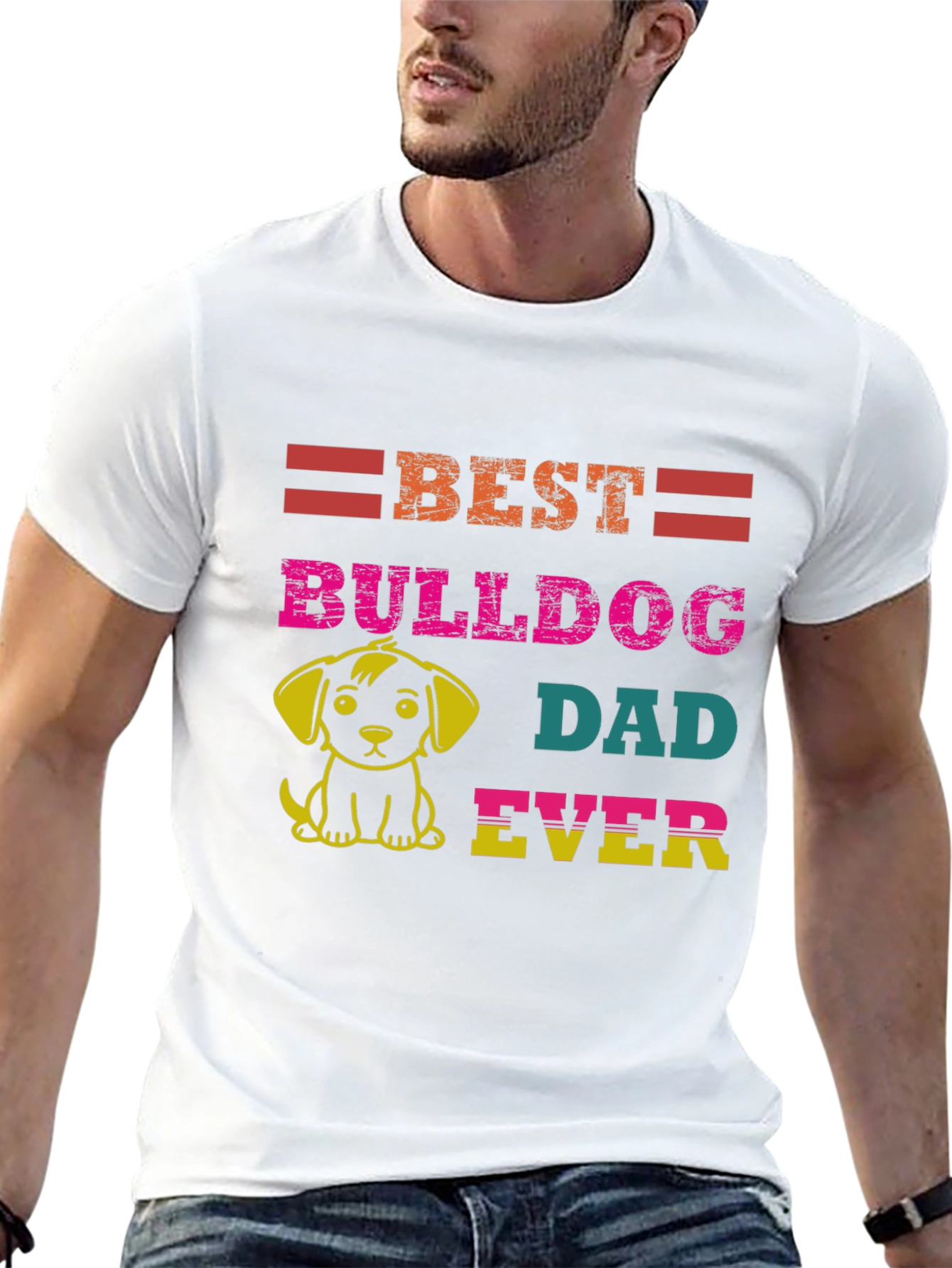 Camiseta Negra Mejor Papá Bulldog