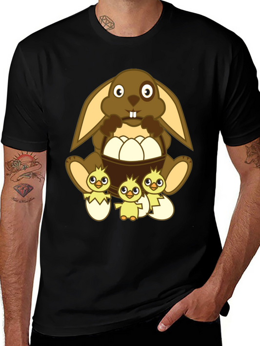 Camiseta de Pascua con Conejo y Pollitos