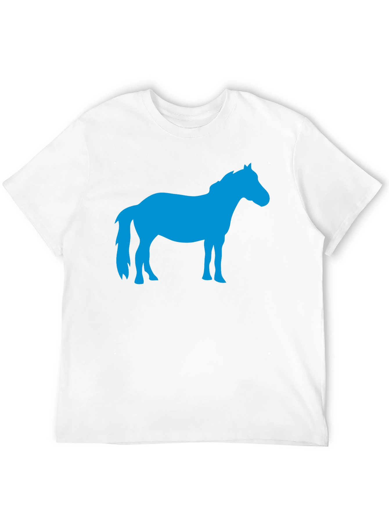 Camiseta Negra con Silueta de Caballo Azul