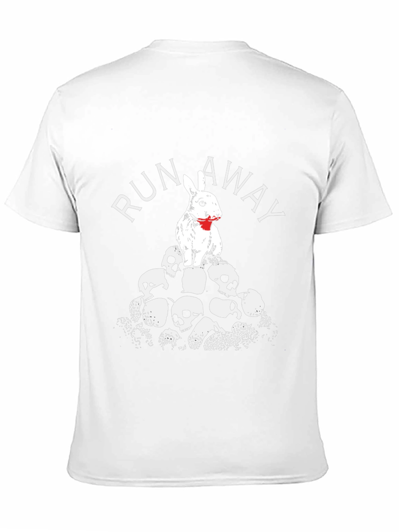 Camiseta Negra Run Away Conejo Calaveras