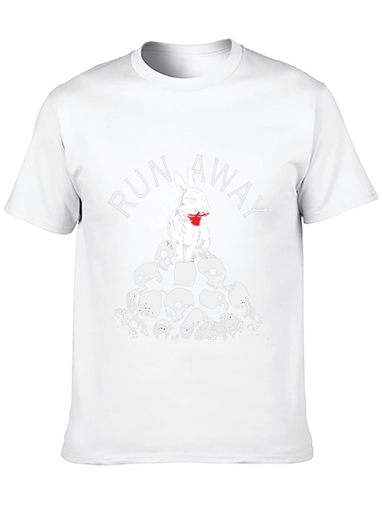 Camiseta Negra Run Away Conejo Calaveras