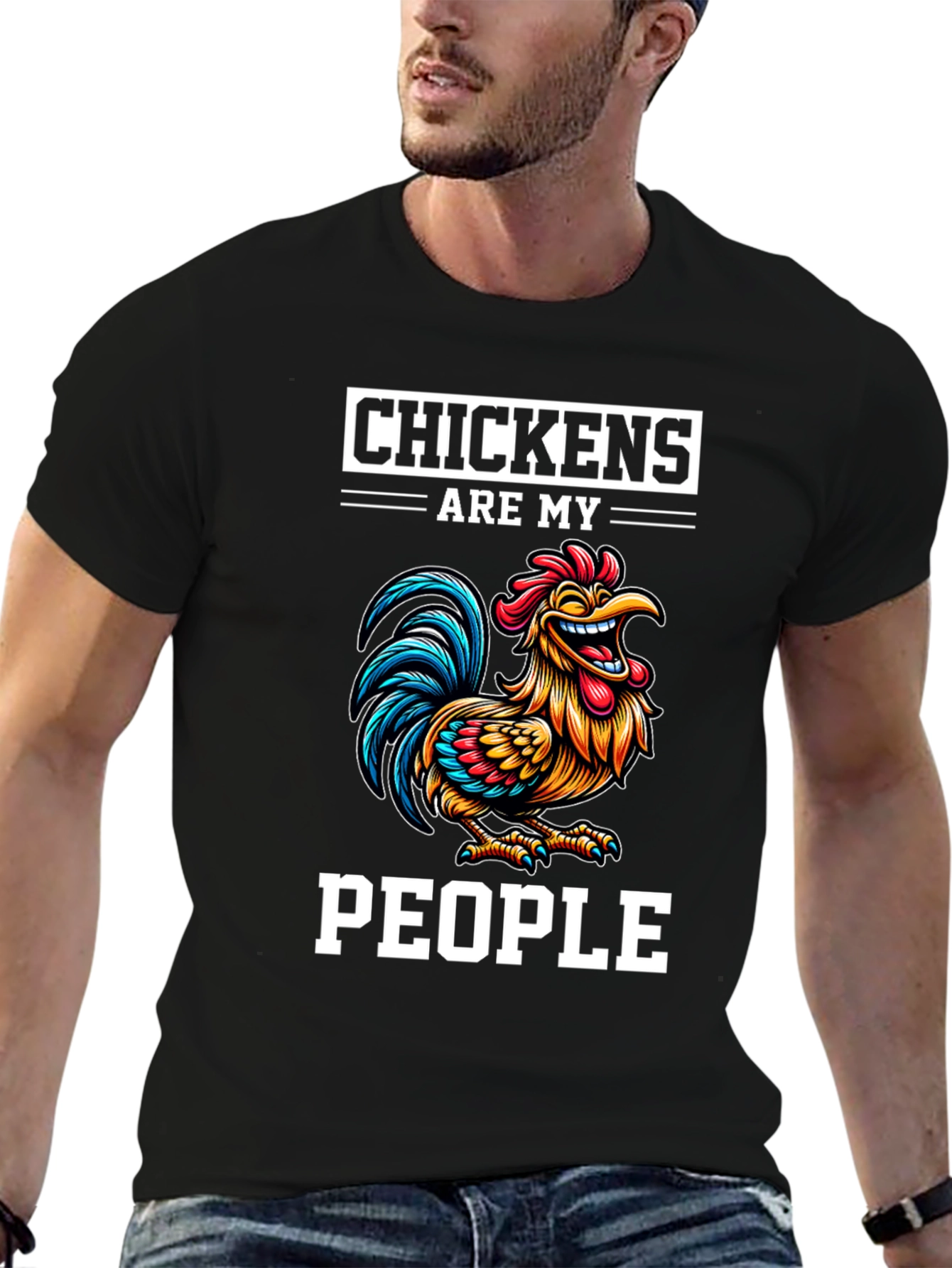 Camiseta Negra Chickens Are My People