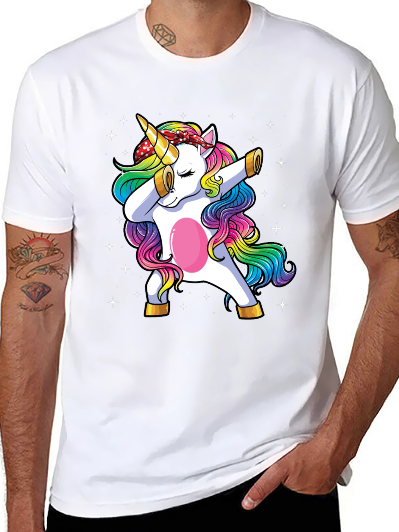 Camiseta Negra con Unicornio Dabbing