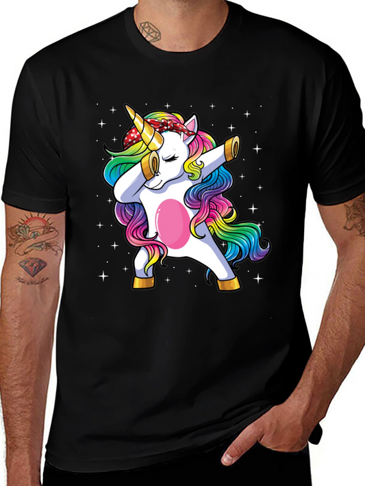 Camiseta Negra con Unicornio Dabbing