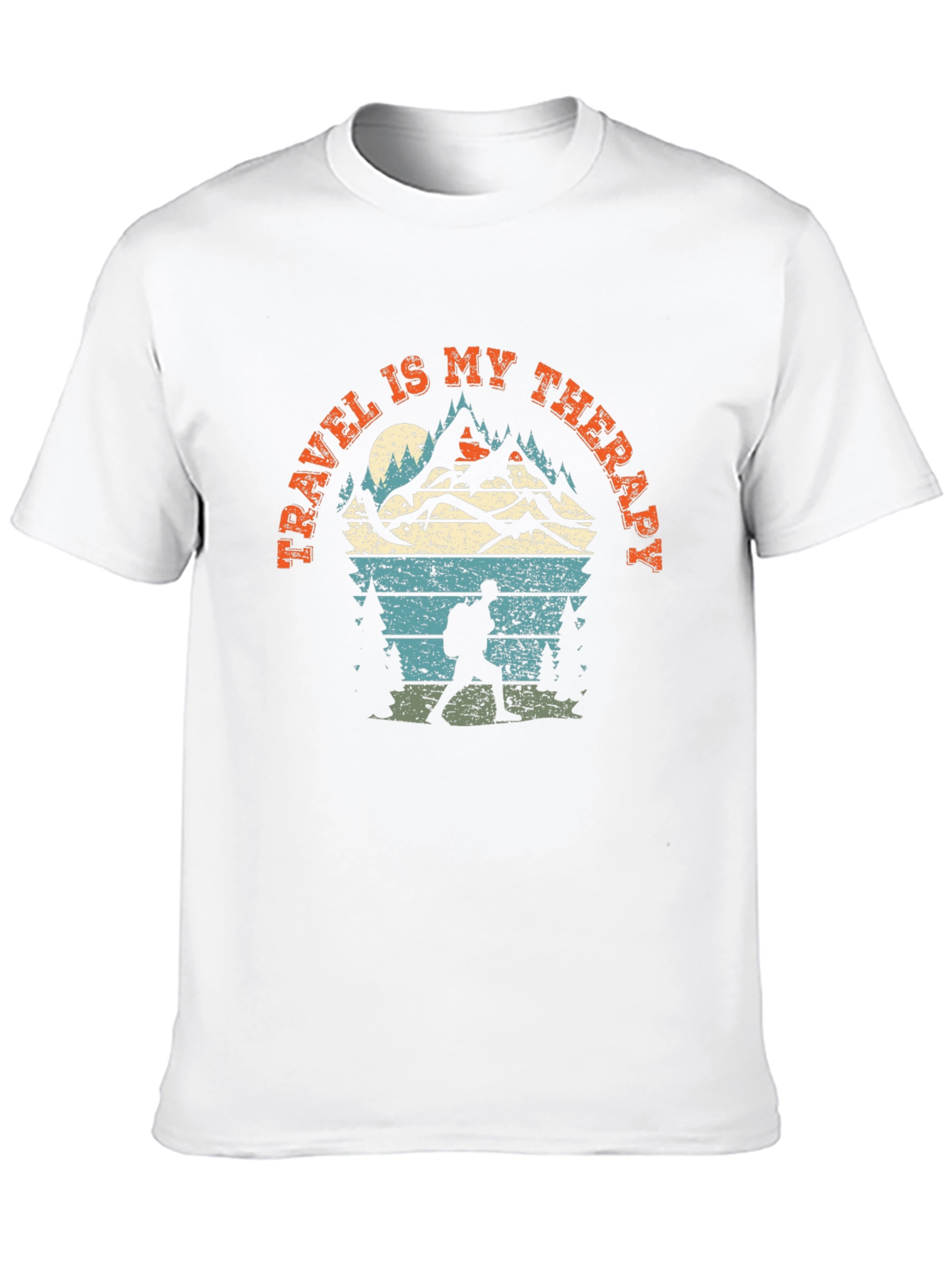 Camiseta Negra Viajar es mi terapia