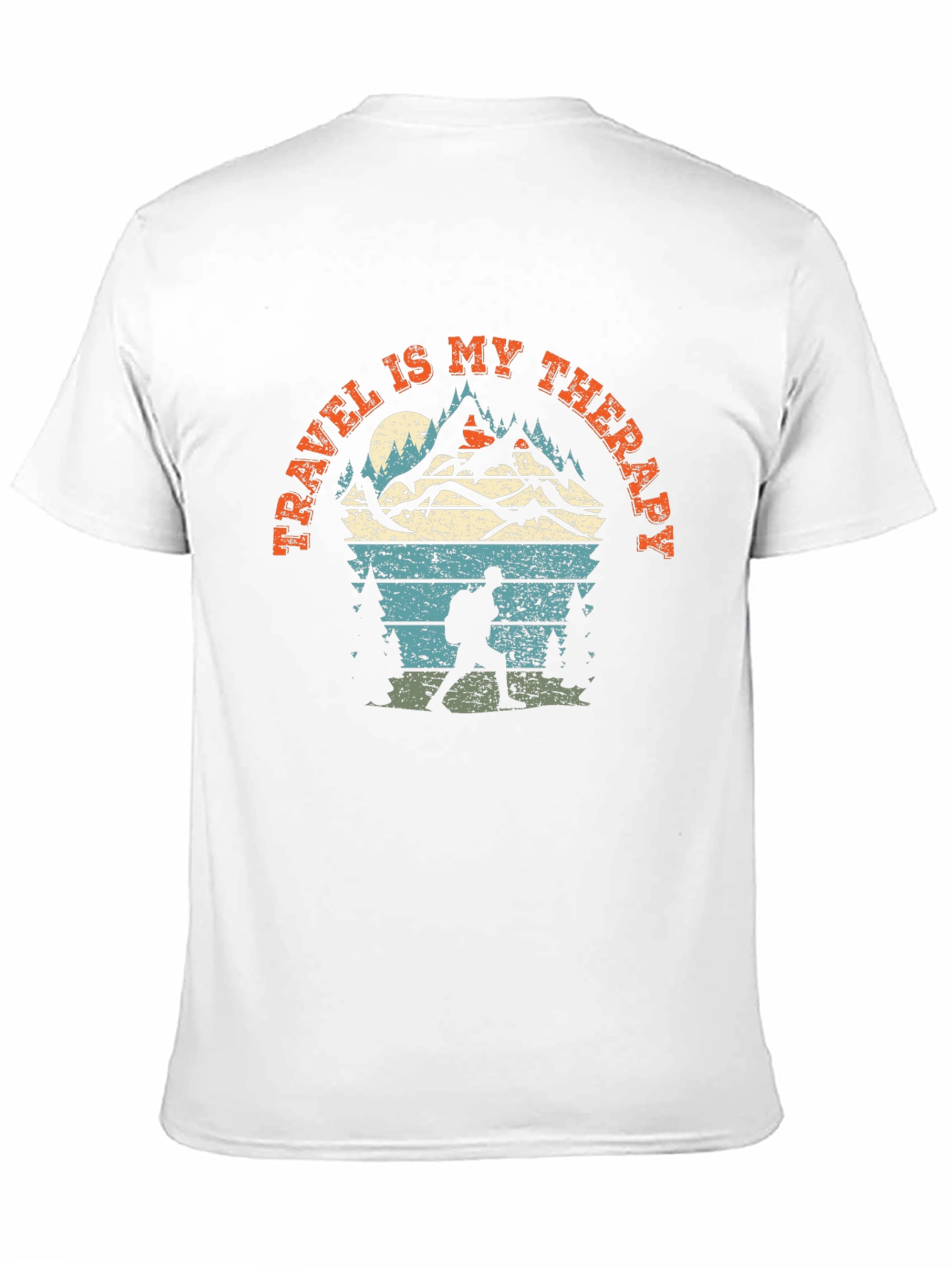 Camiseta Negra Viajar es mi terapia