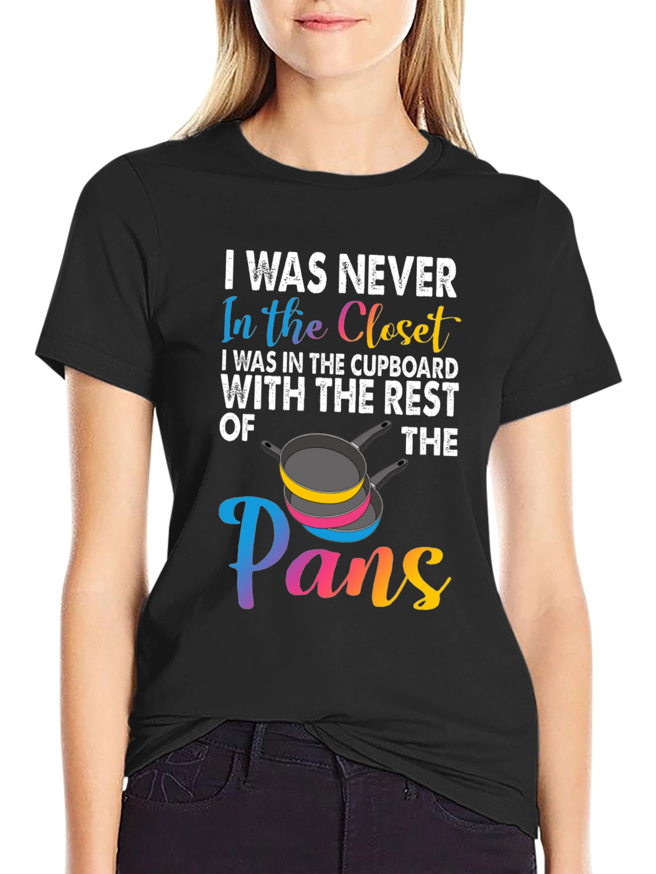 Camiseta Negra con Diseño Divertido Pans