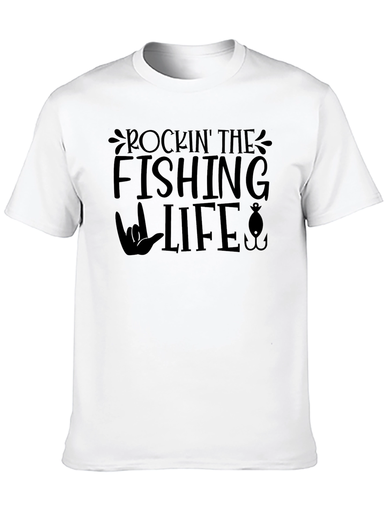 Camiseta Negra Rockin The Fishing Life
