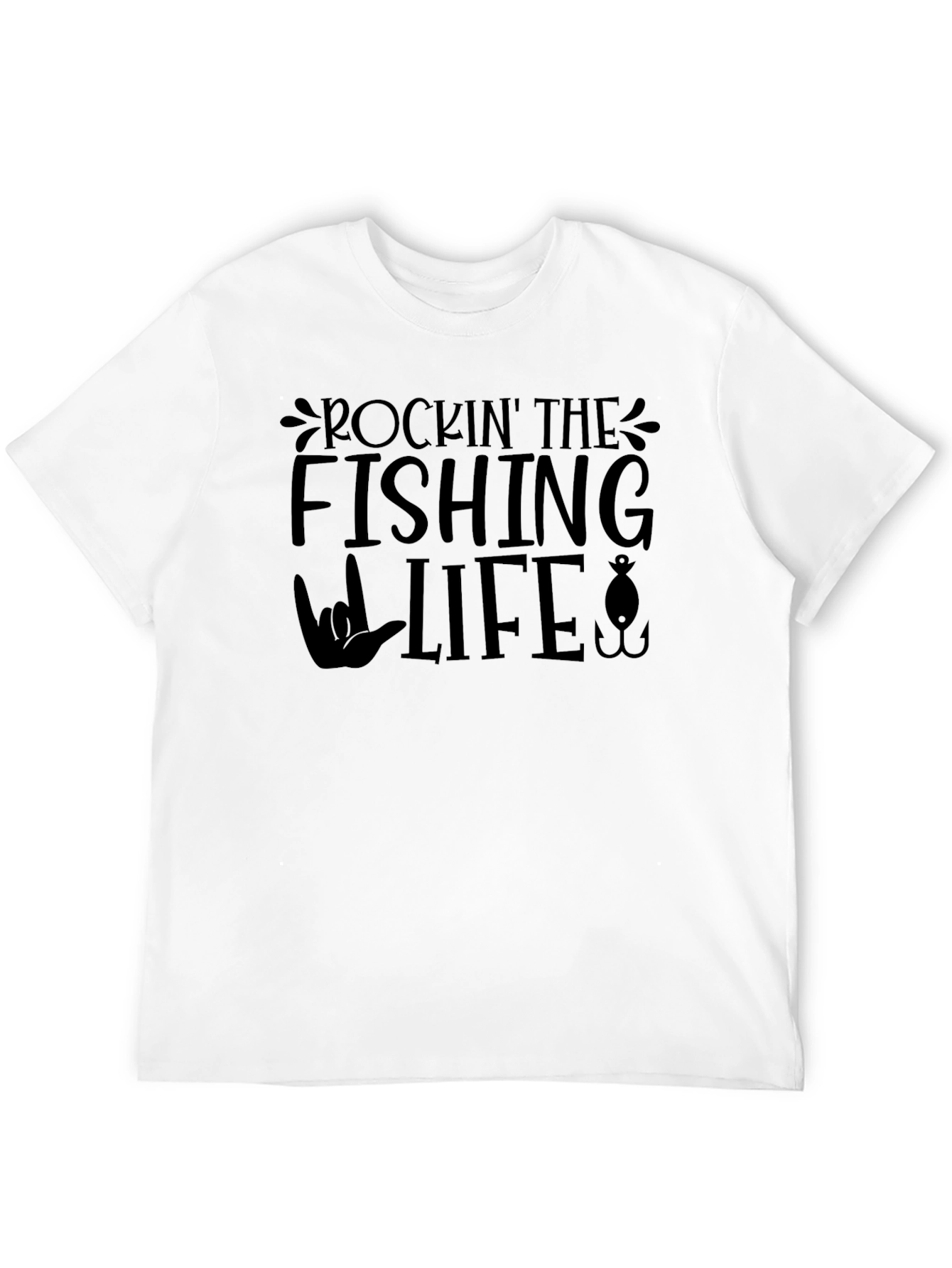 Camiseta Negra Rockin The Fishing Life