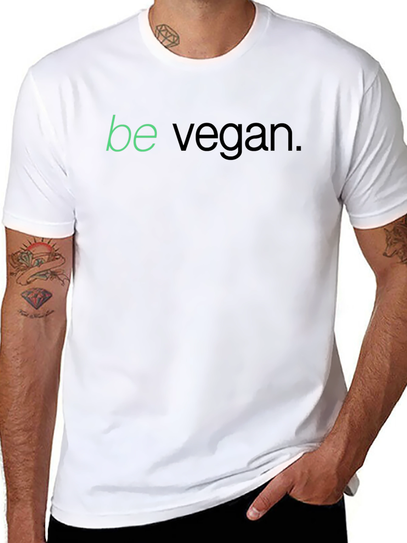 Camiseta Negra Be Vegan para Hombre