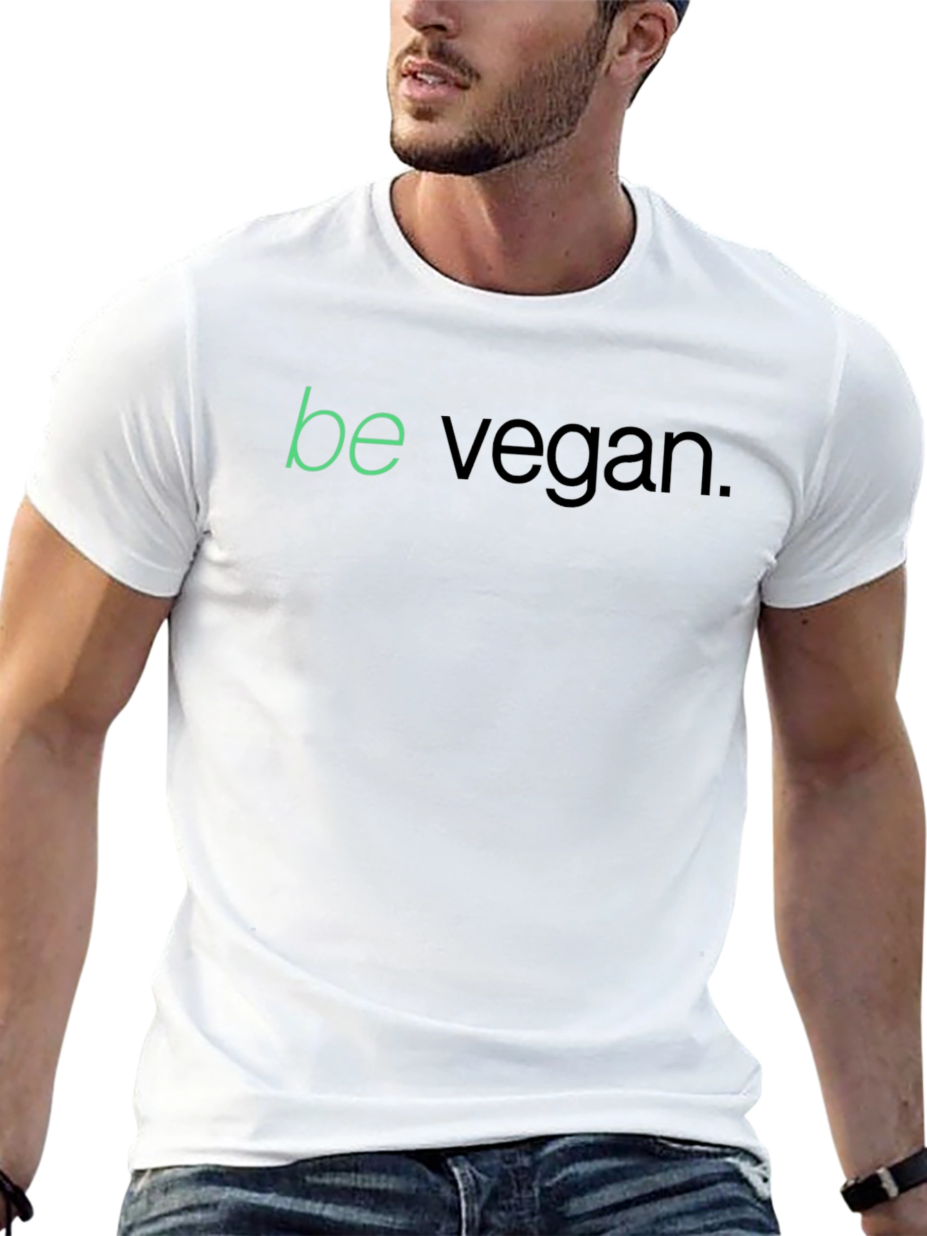 Camiseta Negra Be Vegan para Hombre