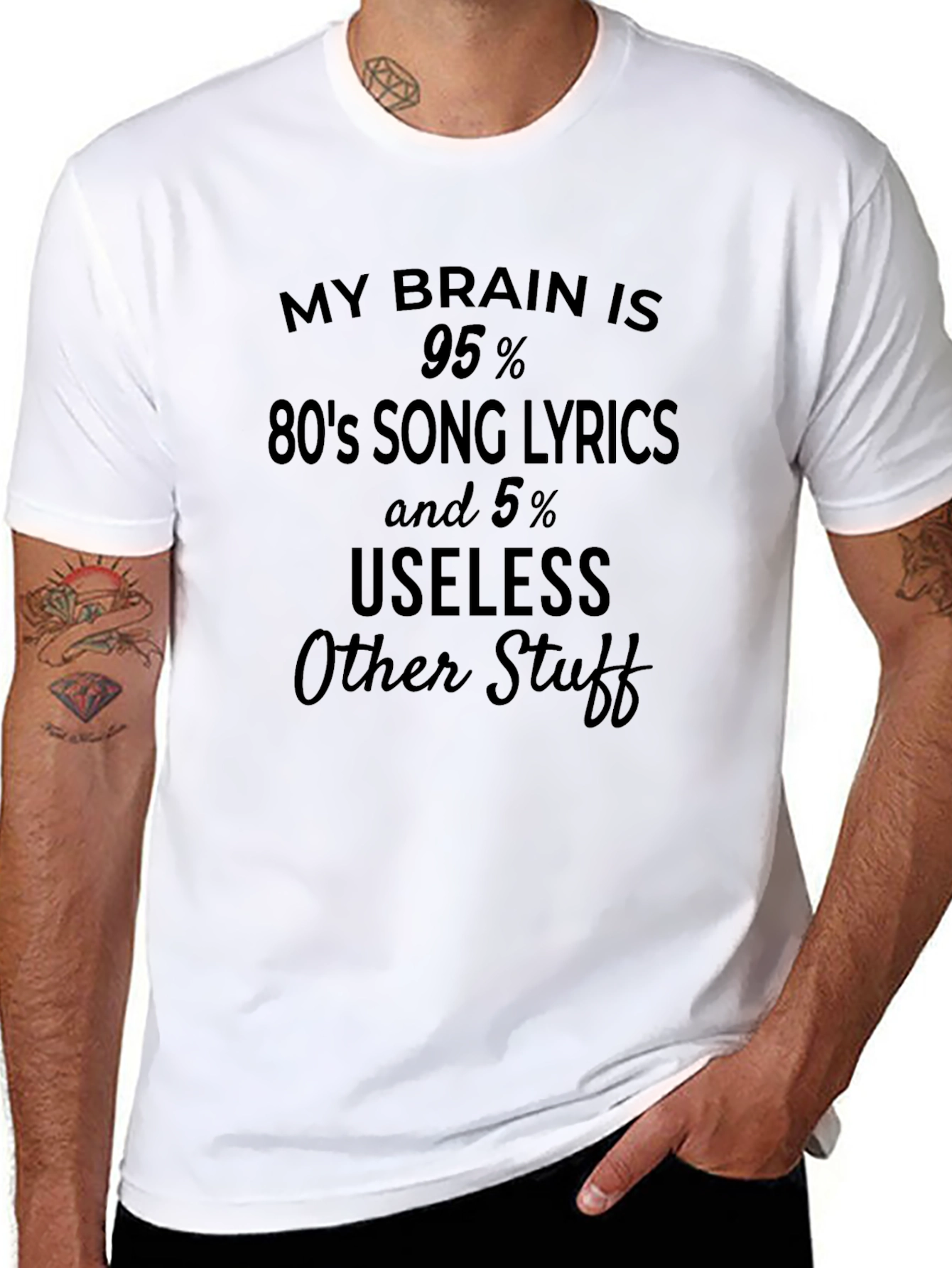 Camiseta Negra: Mi Cerebro 80s