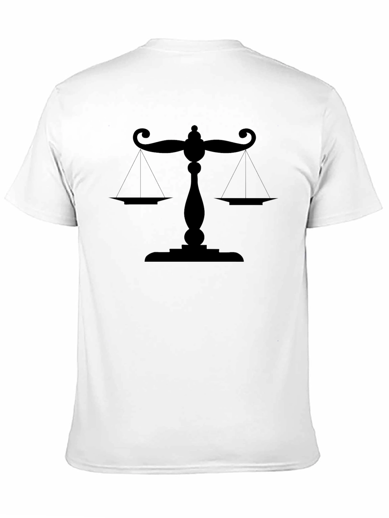 Camiseta Negra Balanza de la Justicia para Abogados