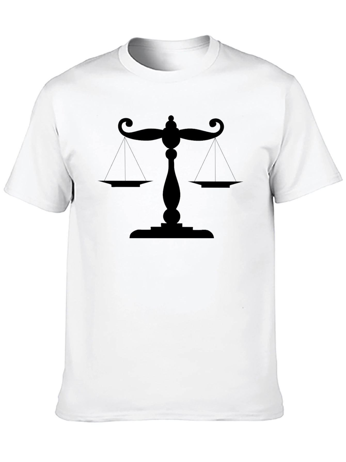 Camiseta Negra Balanza de la Justicia para Abogados