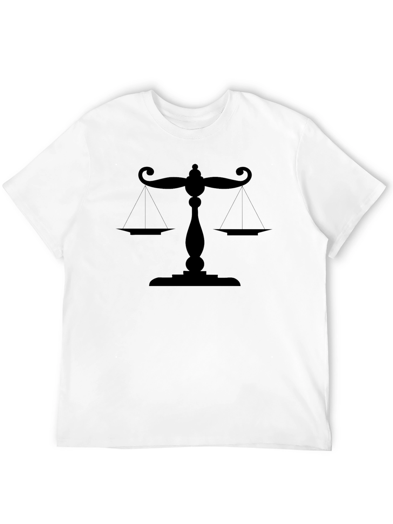 Camiseta Negra Balanza de la Justicia para Abogados