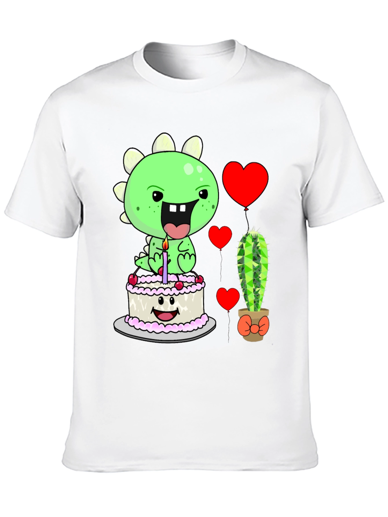 Camiseta Negra con Diseño de Dinosaurio Cumpleañero