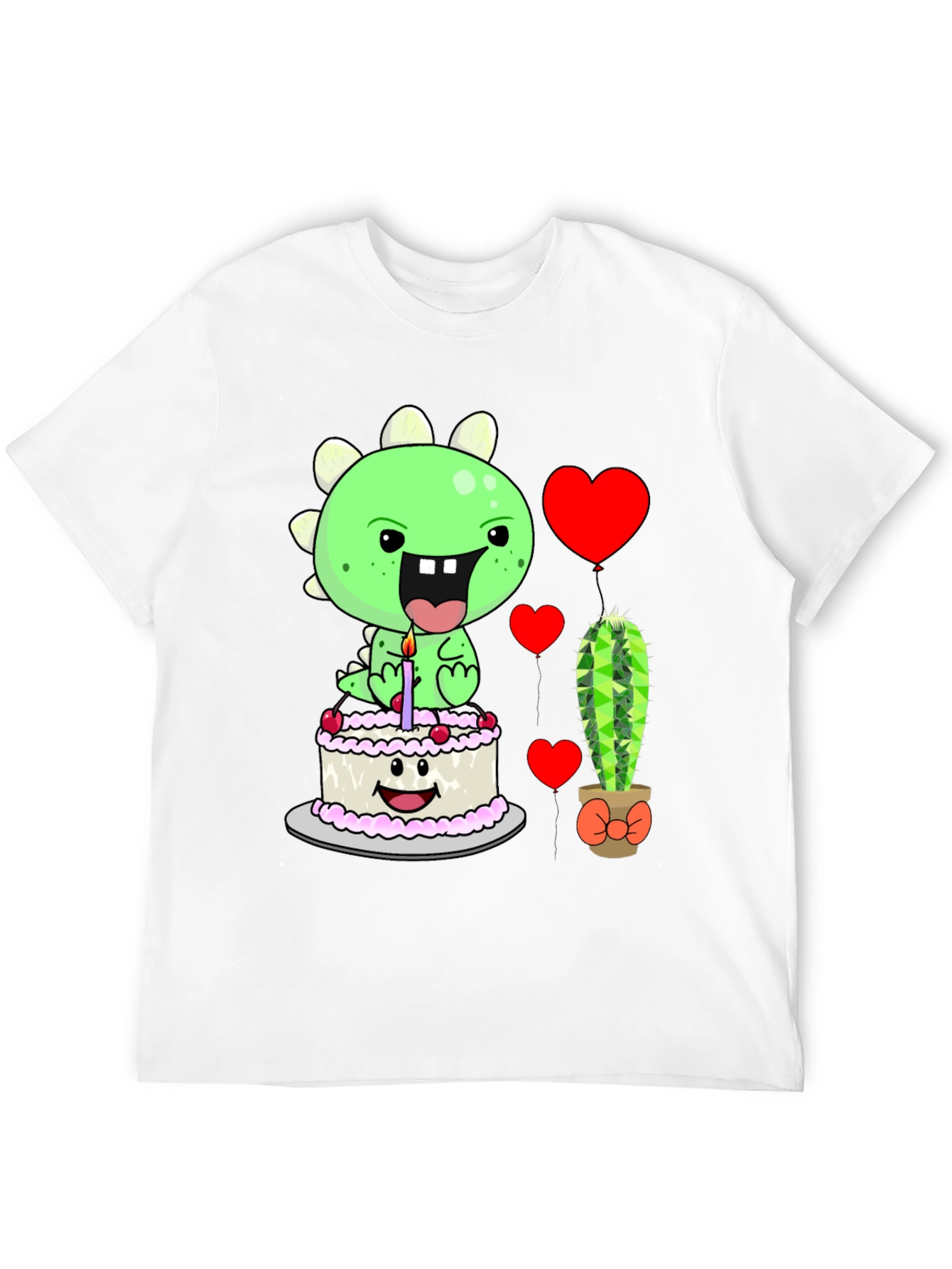 Camiseta Negra con Diseño de Dinosaurio Cumpleañero