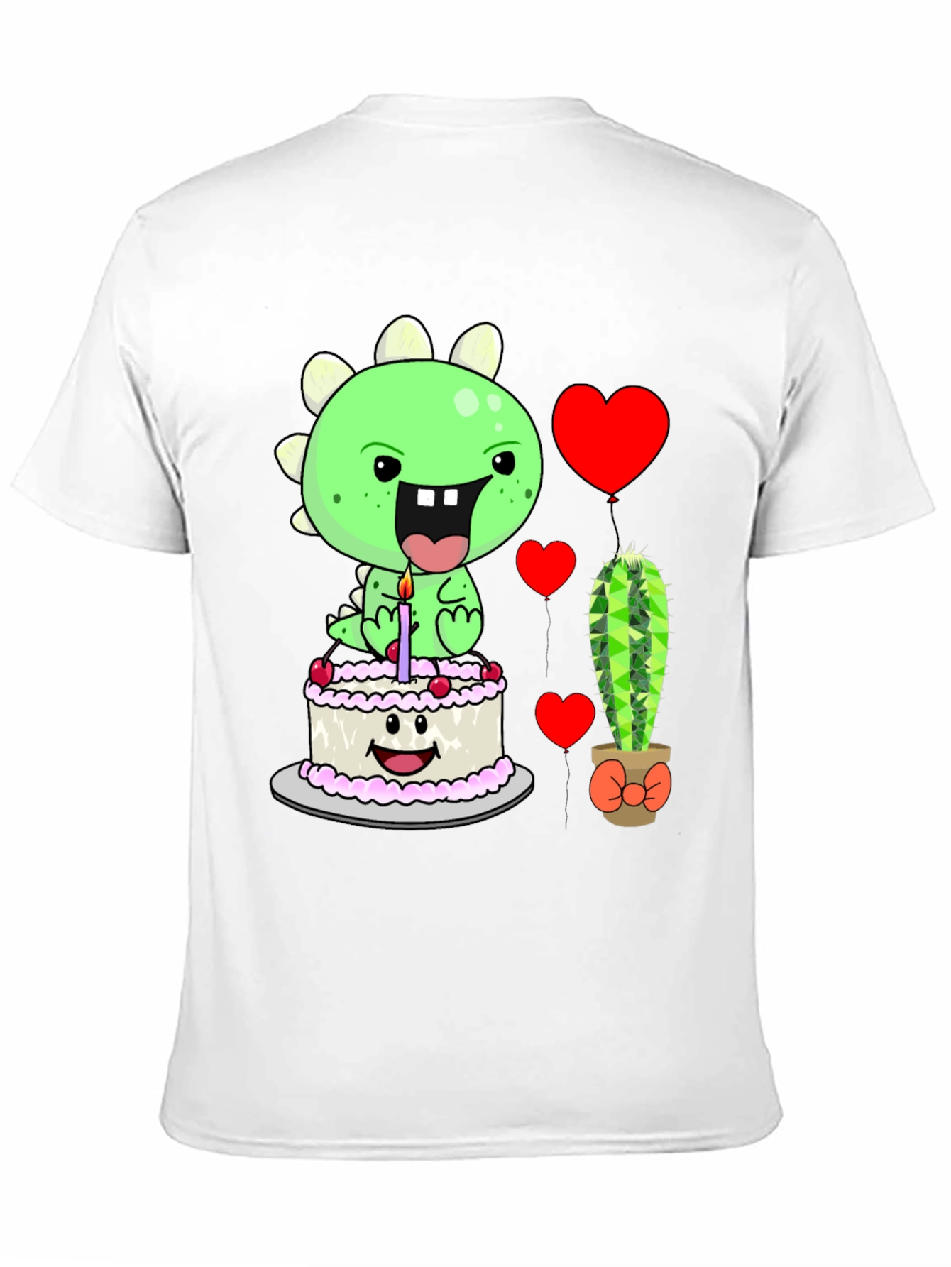 Camiseta Negra con Diseño de Dinosaurio Cumpleañero