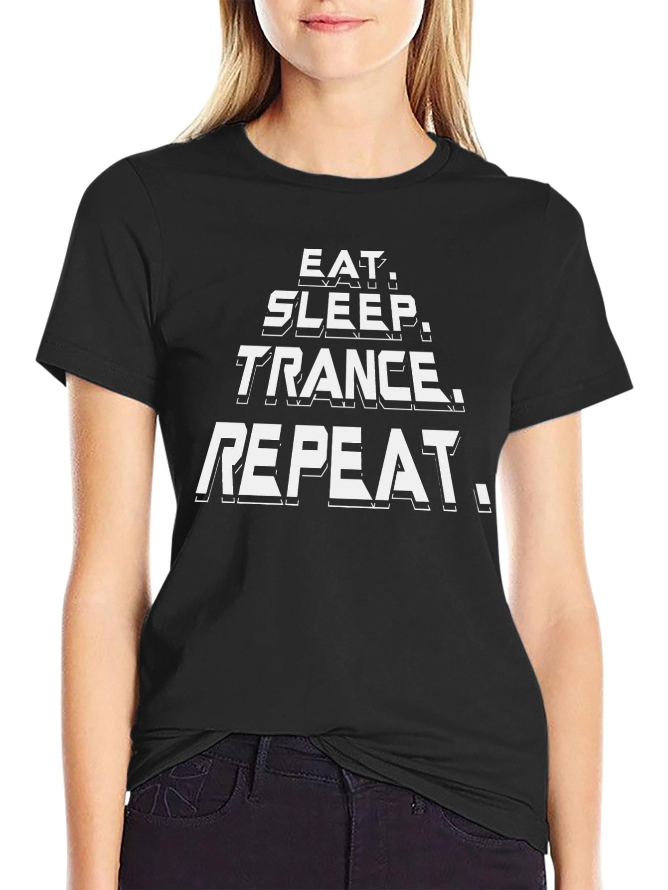 Camiseta Negra Eat Sleep Trance Repeat