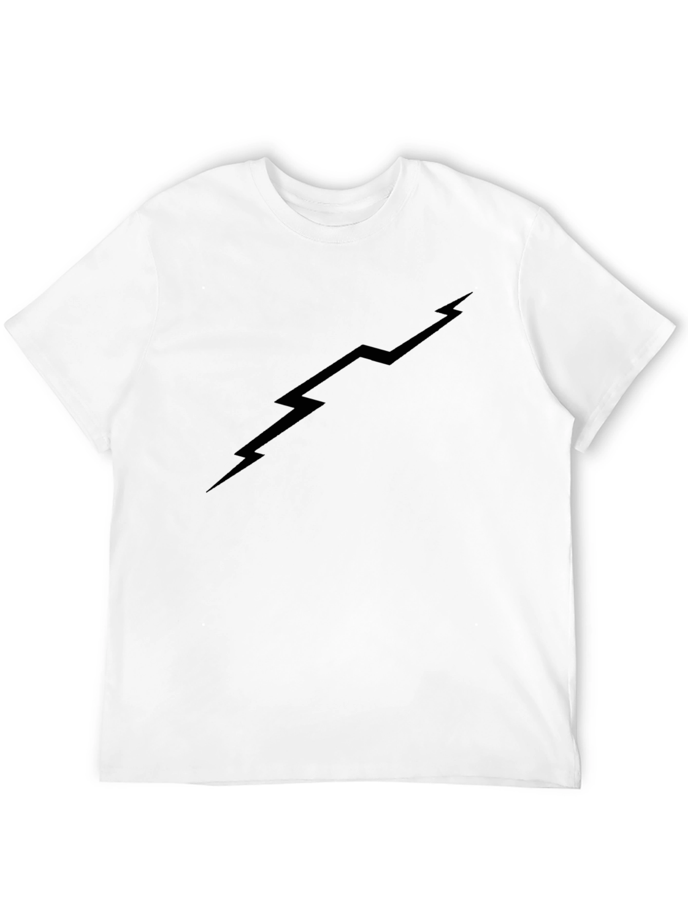 Camiseta Negra Rayo Moda Hombre Casual