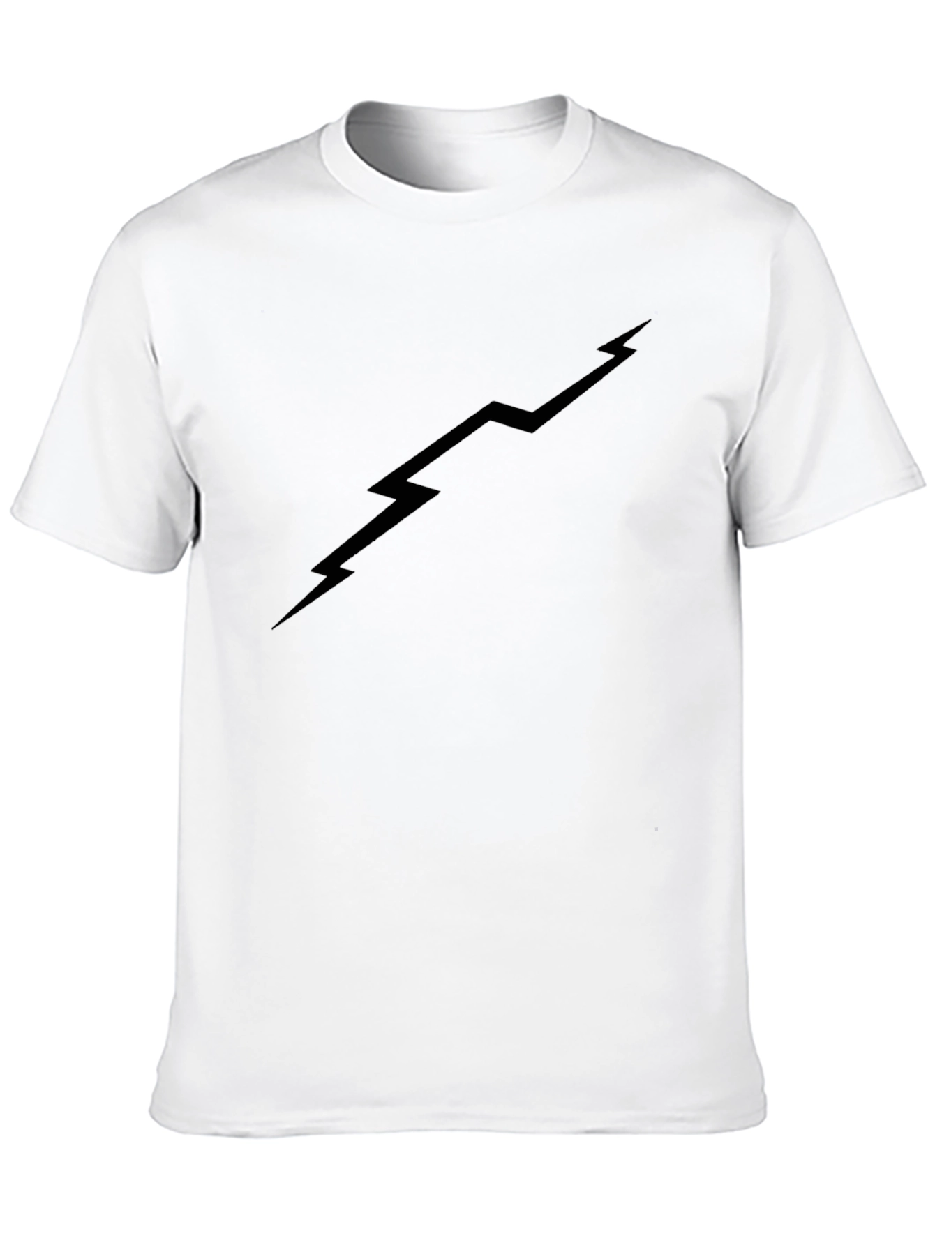 Camiseta Negra Rayo Moda Hombre Casual