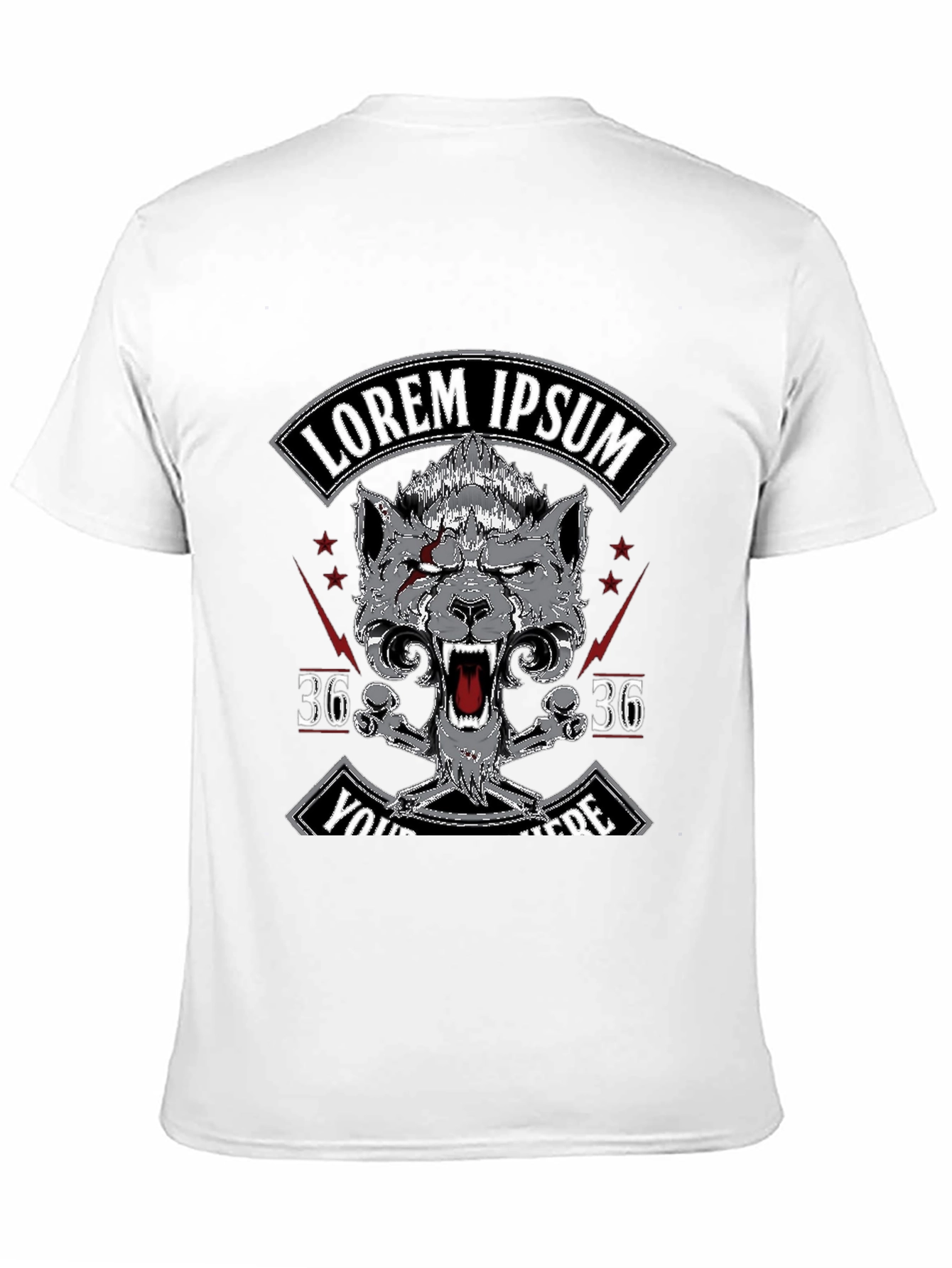 Camiseta Negra con Diseño Lobo y Texto Personalizable