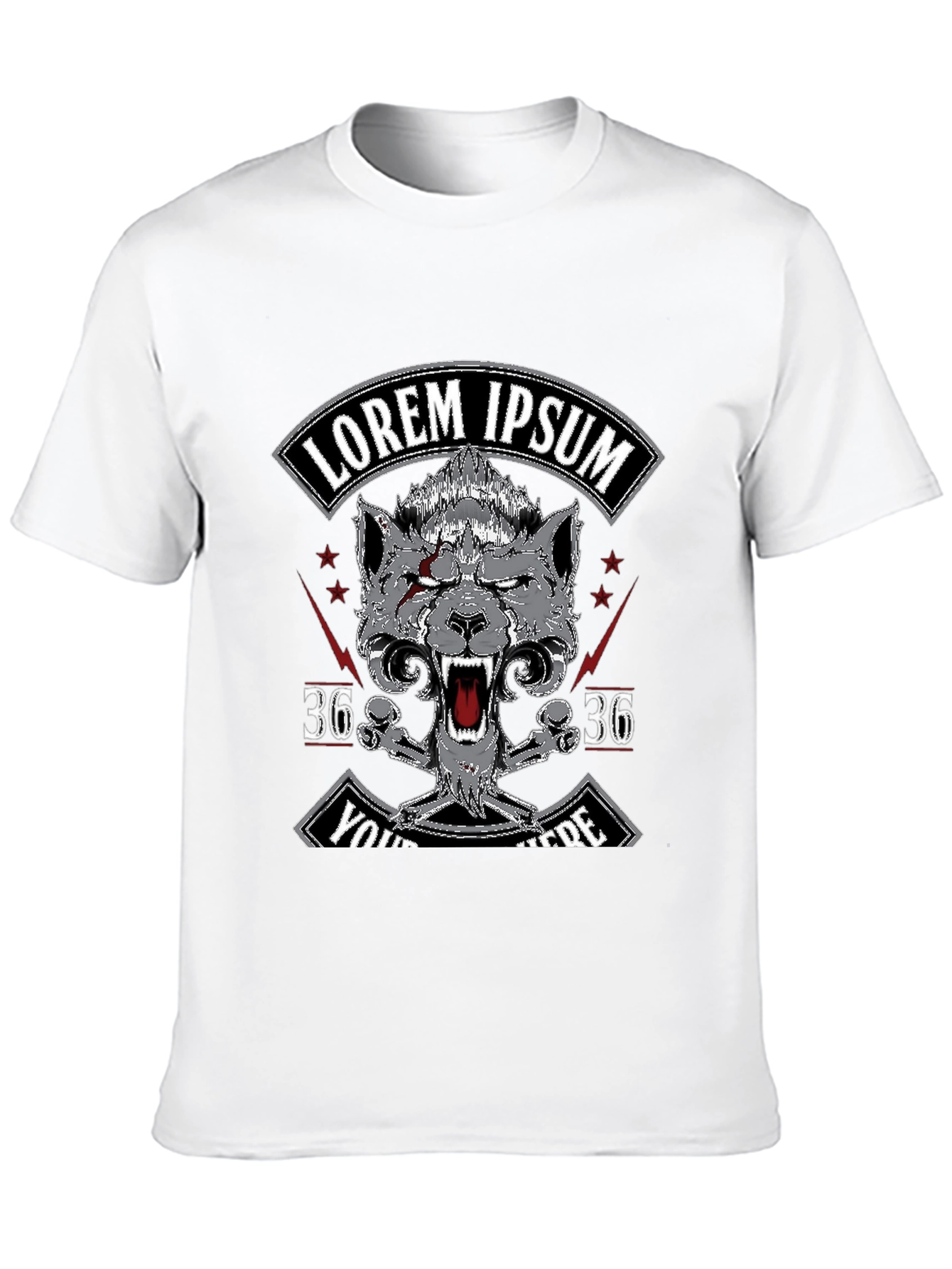 Camiseta Negra con Diseño Lobo y Texto Personalizable