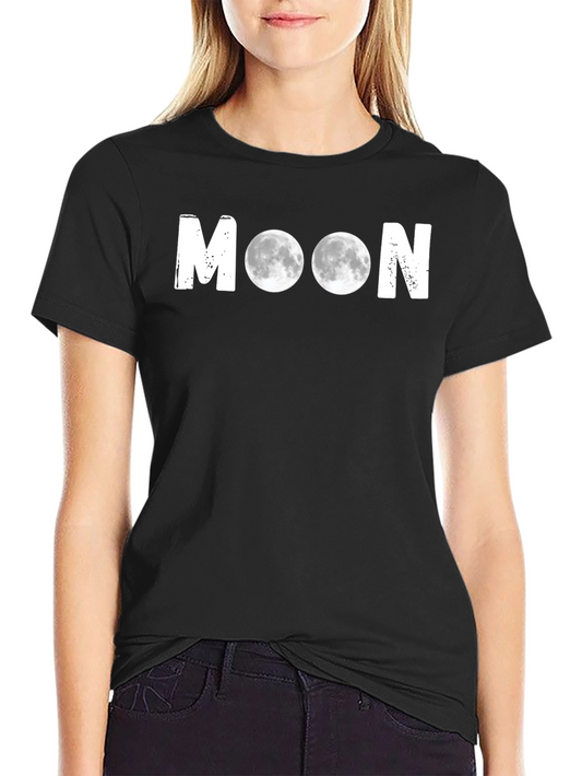 Camiseta Negra Moon Estampada