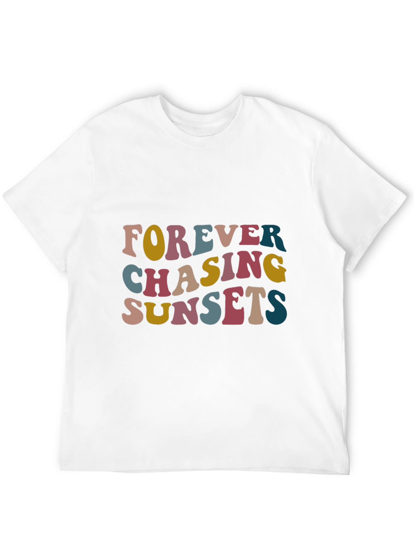 Camiseta Negra Estampada Forever Chasing Sunsets