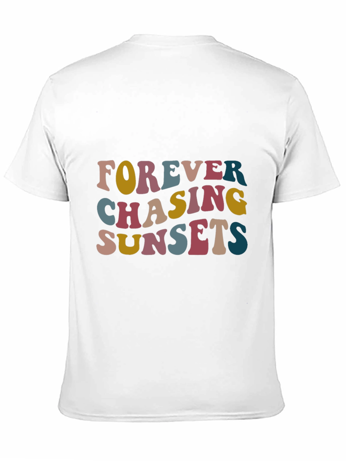 Camiseta Negra Estampada Forever Chasing Sunsets