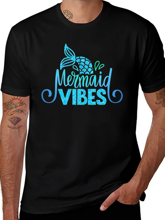 Camiseta Negra Mermaid Vibes Brillante