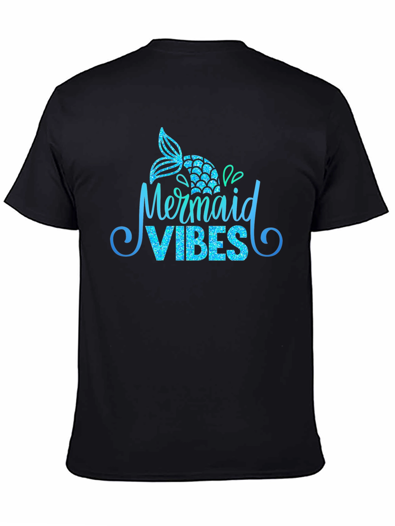 Camiseta Negra Mermaid Vibes Brillante
