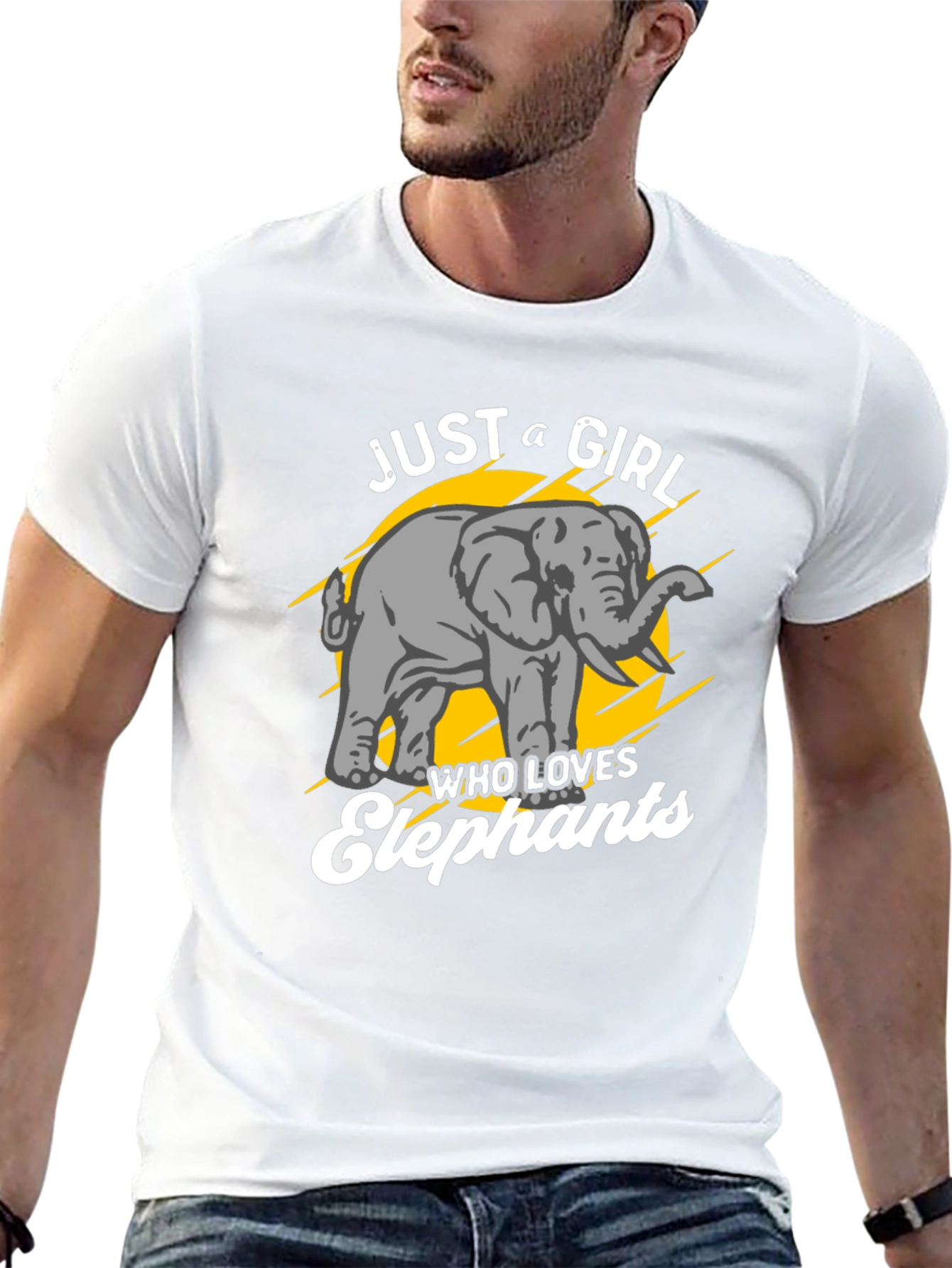 Camiseta Negra Just a Girl Who Loves Elephants