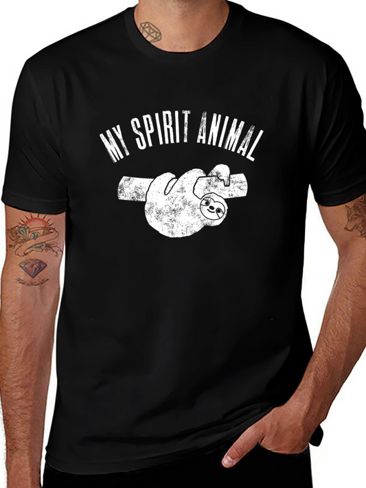 Camiseta Negra Mi Animal Espiritual Perezoso
