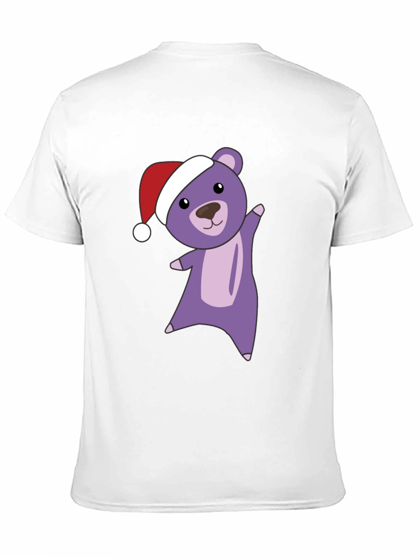 Camiseta Negra con Oso Navideño