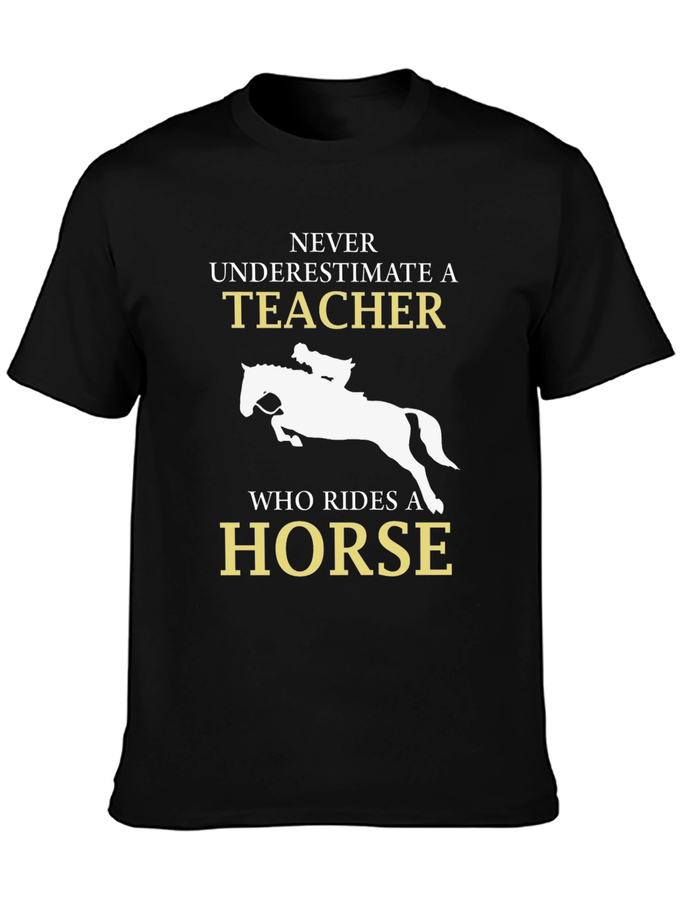 Camiseta Negra con Diseño de Profesor Jinete