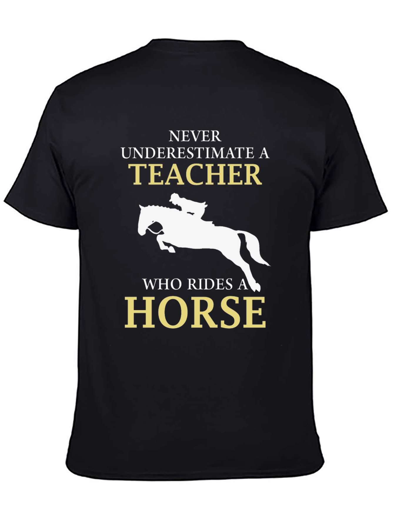 Camiseta Negra con Diseño de Profesor Jinete