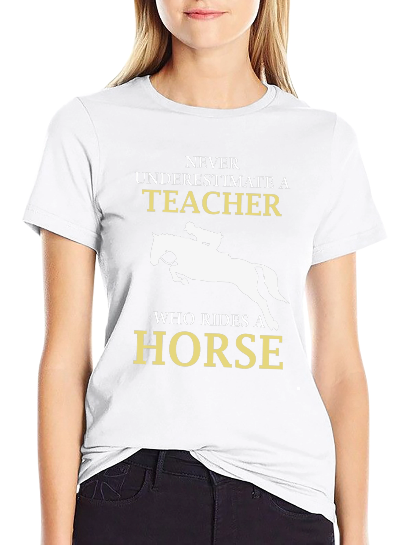 Camiseta Negra con Diseño de Profesor Jinete